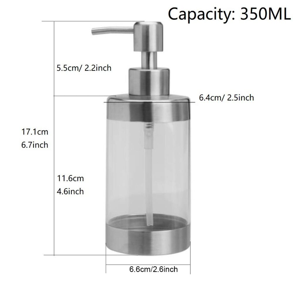 350ml Fassungsvermögen Handdesinfektionsmittel-Spender 304 Edelstahl Duschgel-Spender Spülbeckenmontage