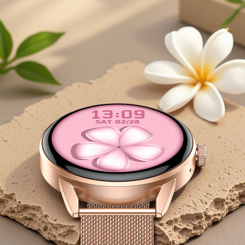 Women s Smartwatch with 1.43  AMOLED Sapphire Mirror Screen, Magnetic Charging, Waterproof, Private Mold