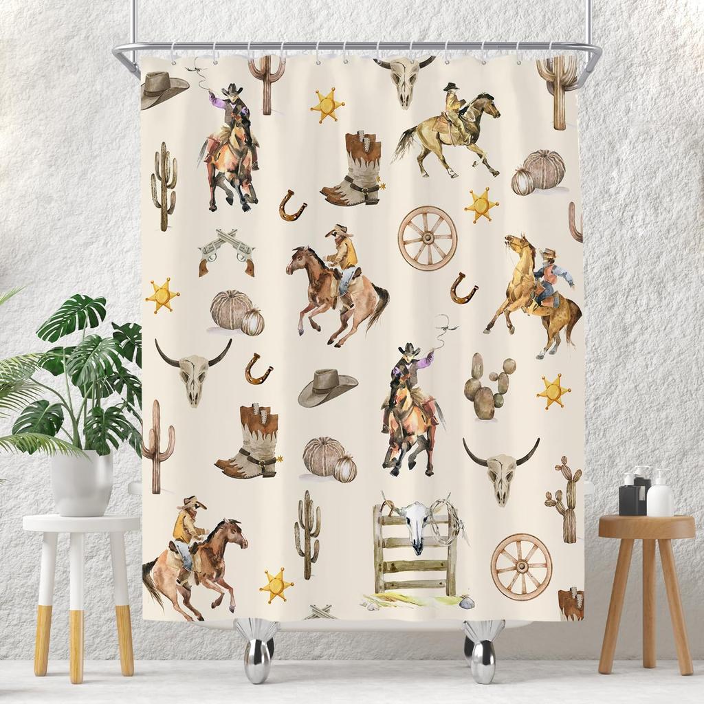 Colorful Shower Curtain for Bathroom Set Abstract Floral Mountain Forest Lake Watercolor Art Bright Natural Painting Landscape