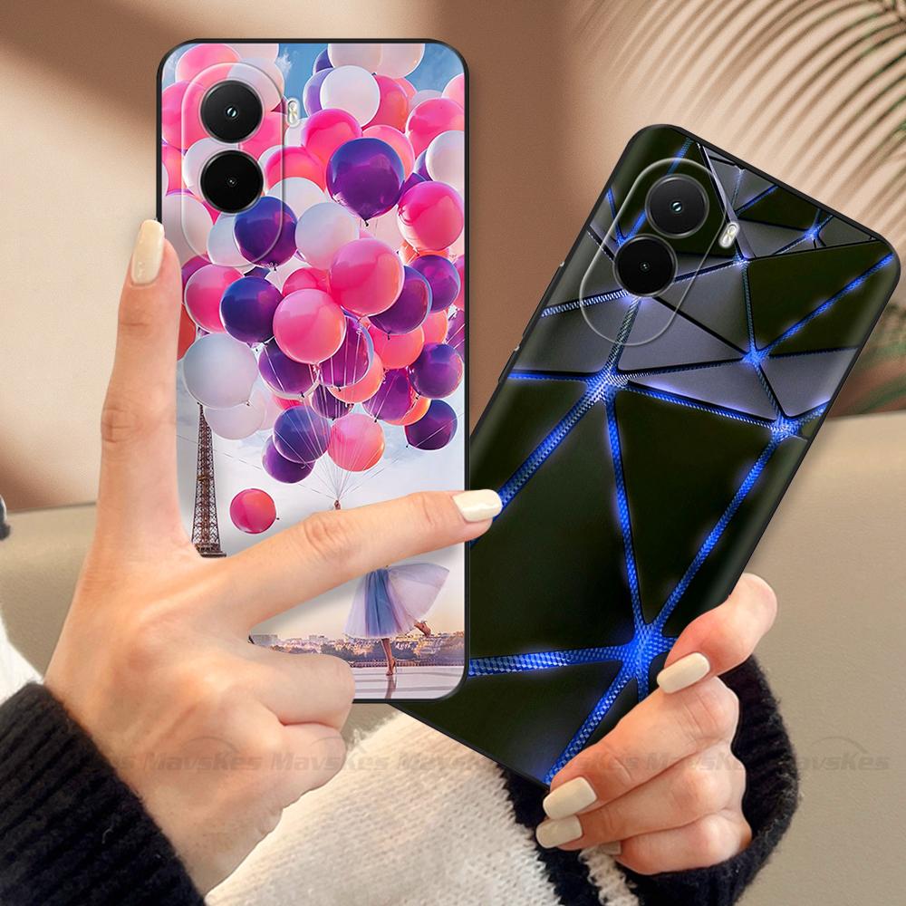Soft Case For Xiaomi Poco M7 4G Luxury Print Back Cover For PocoM7 M7 Silicone Bumper Protective Shockproof Capa Pocom7 4G Coque