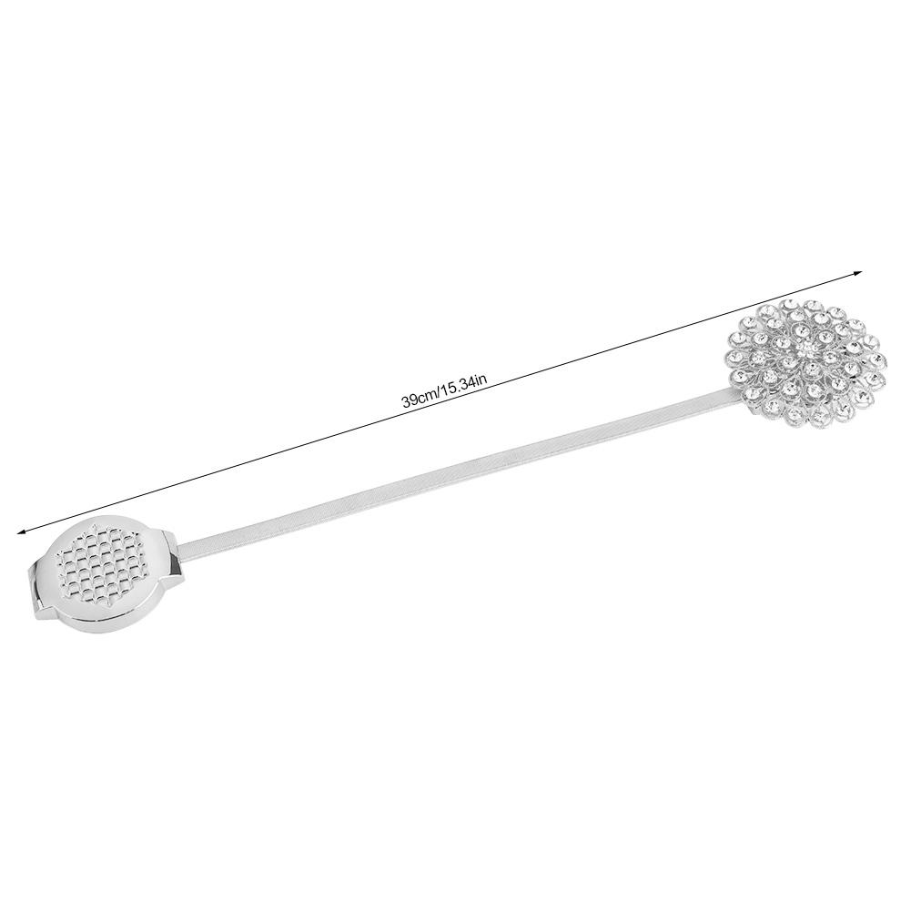 

Magnetic Window Curtain Tieback Adjustable Crystal Buckle Holder Holdback Home Decor #2 серебряный