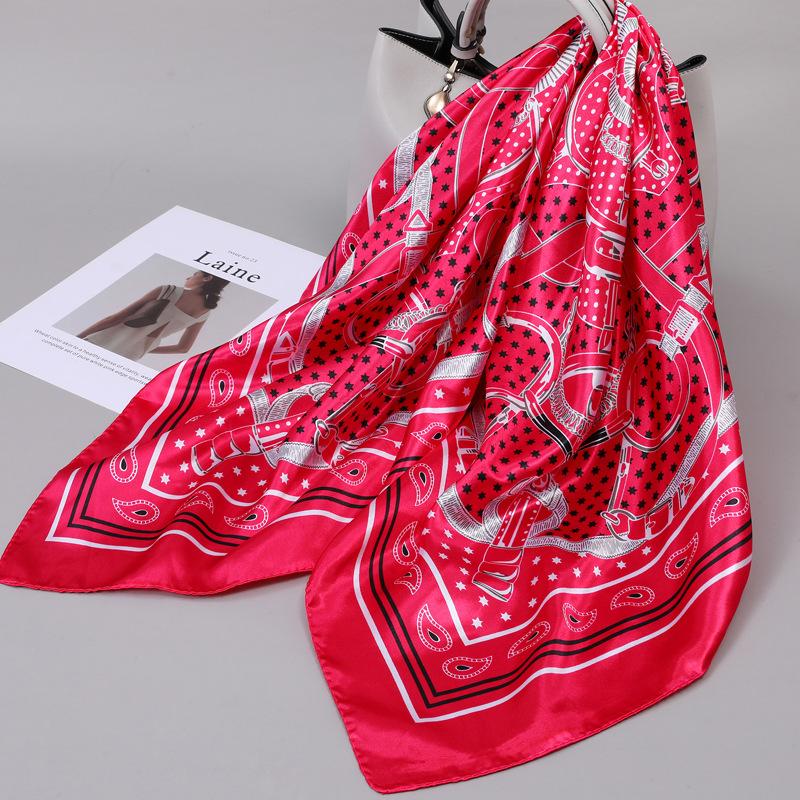 90 Square Scarves, Silk Scarves, Women's New Spring and Summer High-end Sense Versatile, Thin Scarves, Shawls Outside