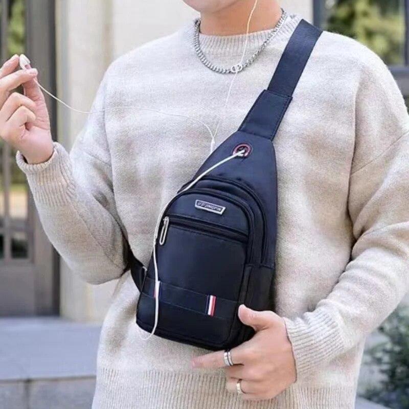 Pánská ležérní taška přes rameno Multifunkční vodotěsná crossbody taška Taška na mobilní telefon Outdoorová cestovní sportovní batoh Business taška přes hrudník
