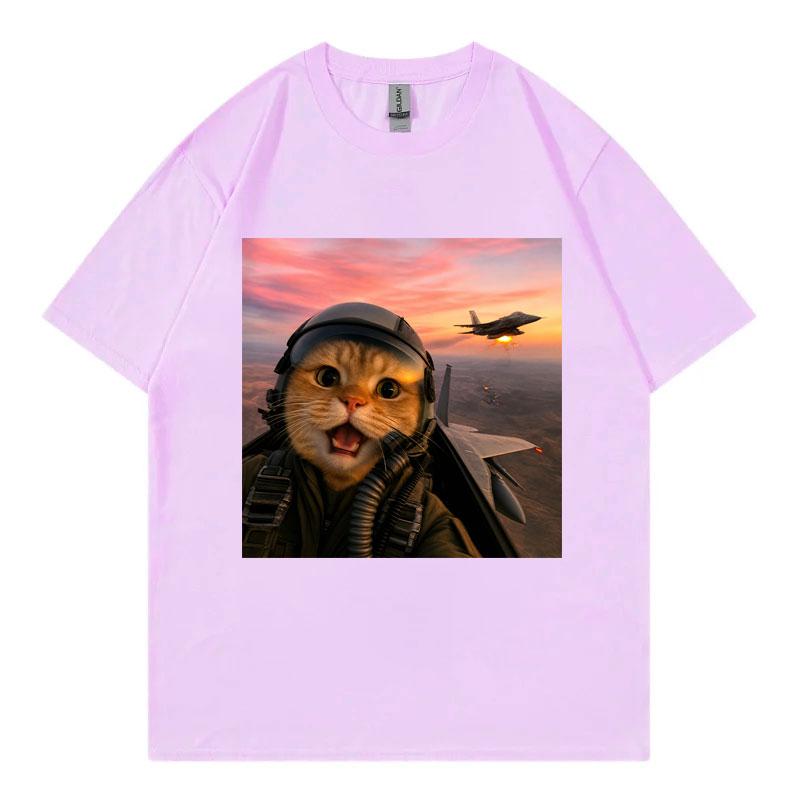 Funny Flying Cat Meme Graphic T Shirts Unisex Unisex Clothing Kawai Fashion TShirt Summer Casual 100Cotton Short Sleeve TShirts