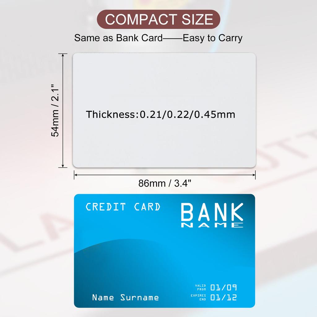 Sublimation Metal Business Cards Blank 0.21/0.22/0.45mm Thickness Aluminum Printable Name Card for Custom DIY Print White/Silver
