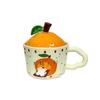 Neujahrsgeschenk des Jahres der Schlange Viel Glück Viel Glück Niedliche orange Katze Tasse mit Deckel Mädchen Geburtstagsgeschenk
