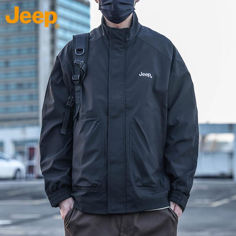 Jeep Men's Stand Collar Casual Jacket
