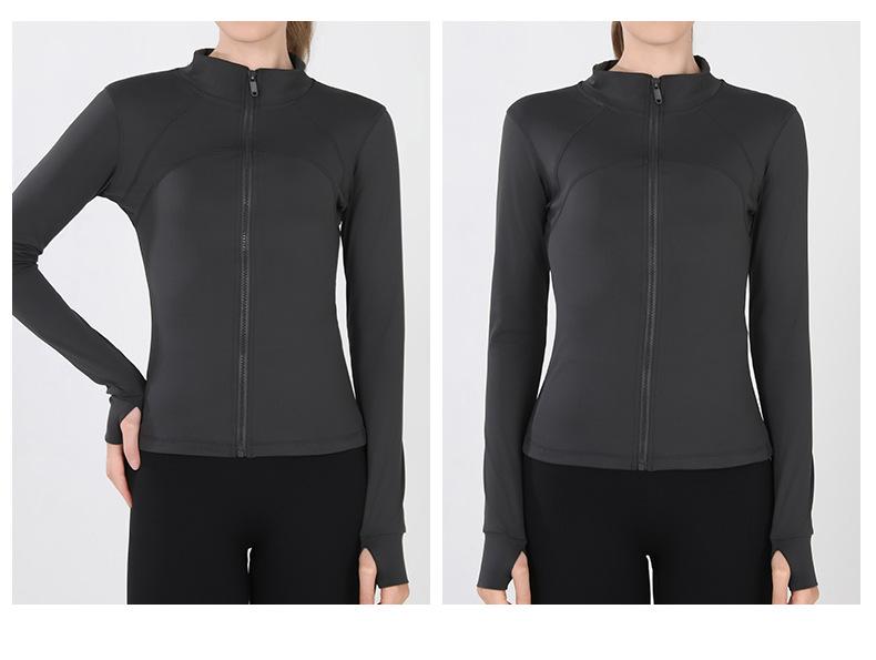 Women's Slim Fit Stand Collar Fitness Jacket and Yoga Pants Set for Autumn/Winter