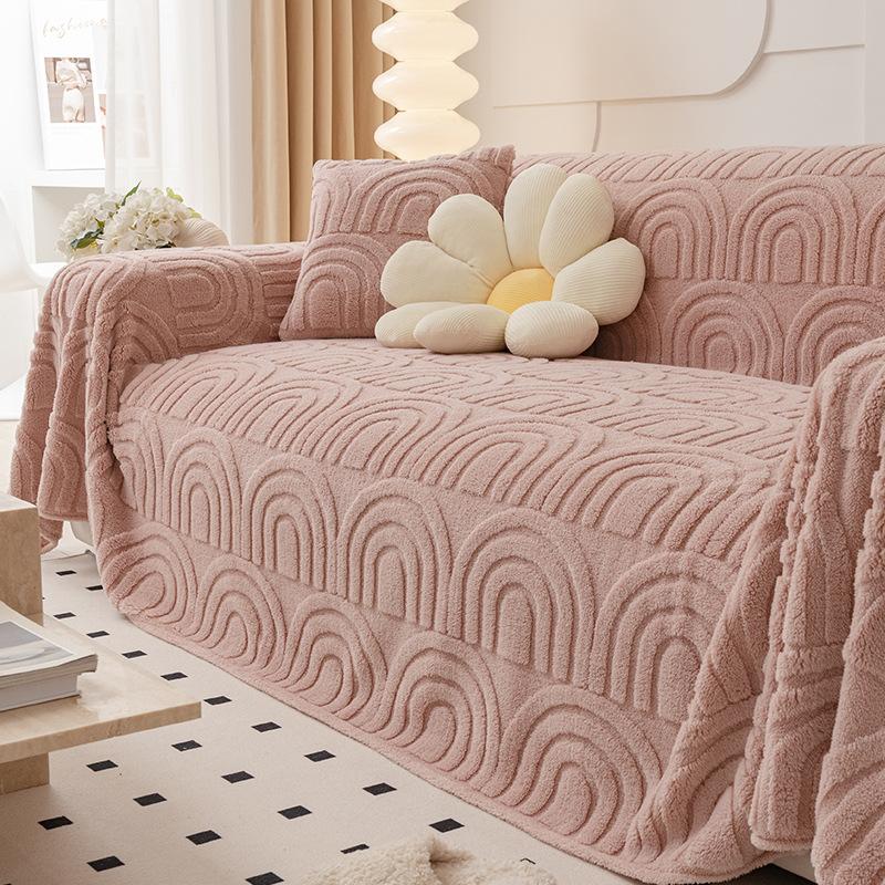 Anti-Scratching Plush Sofa Towel All-Inclusive Universal Winter Thickened Sofa Cover Simple Modern Sofa Cover Cloth Blanket