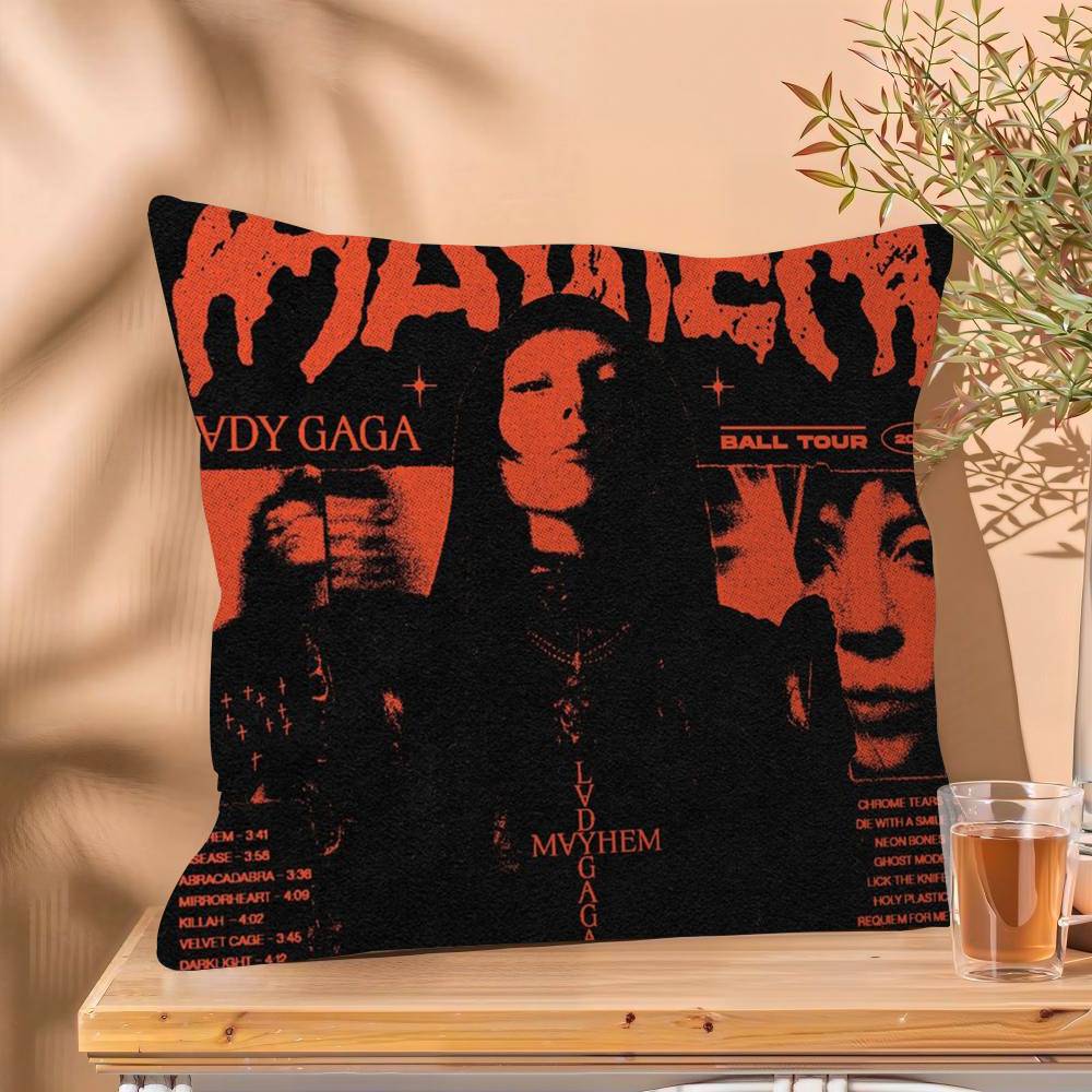 Singer L-Lady Gaga Mayhem Cushion Cover Pillowcase Upholstery Sofa Throw Pillow Home Decor Pillowcas