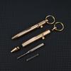 3 Stile Messingstift Abnehmbarer Schlüsselanhänger Anhänger Tragbarer Reisetaschenstift Signatur Geschenkstift Kugelschreiber Tragbares Gadget