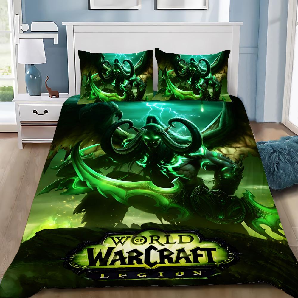 Hot Worlds of Warcrafts Duvet Cover Pillowcase Game Bedding Set Adult Boy Girl Bedroom Decoration Children Gift Single Double