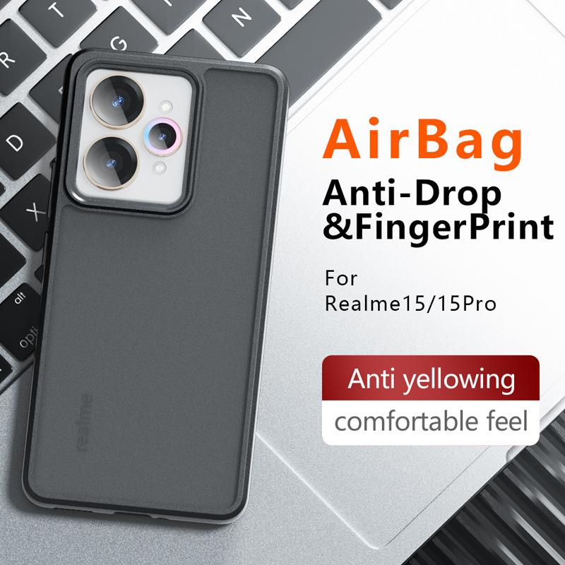 For Realme 15 15 Pro Case Shockproof Frosted Skin Feel Matte PC+TPU Anti-fingerprint Transparent Cover for Real Me 15