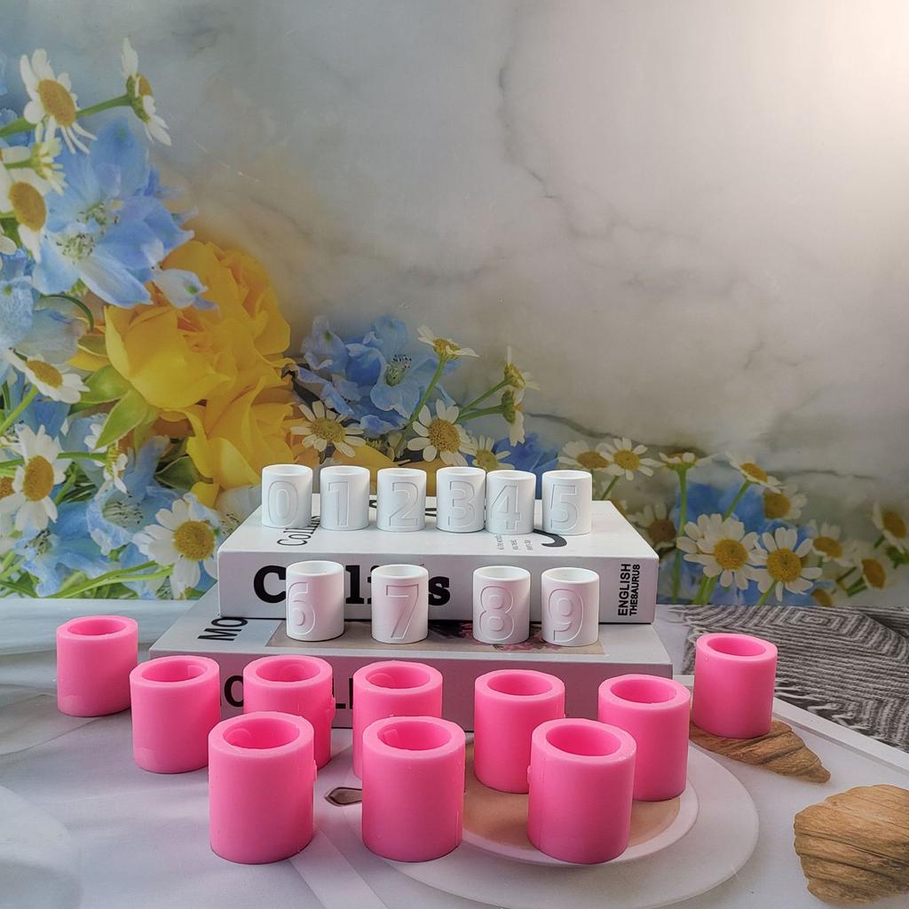 Unique Number Cement Candle Holders Handmade Cement Art Projects Silicone Mold for Crafters Artists and Enthusiasts
