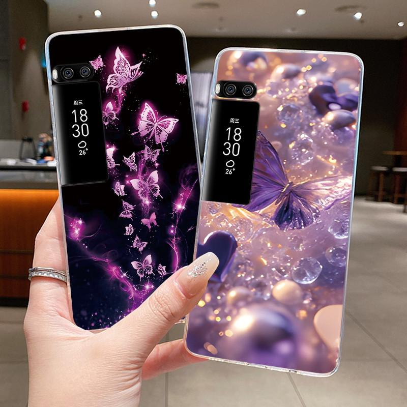 Phone Case For Meizu Pro 7 Case For Meizu Pro 7 Plus Capa Coque Flower Butterfly Thin Covers Transparent Soft Silicone TPU Cover