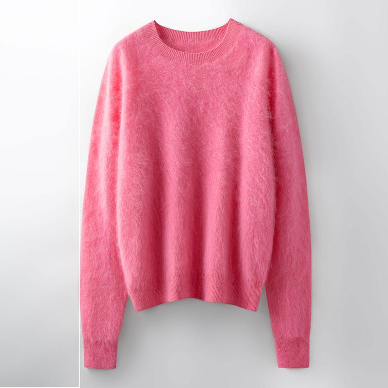 Women's Plus Size Round Neck Wool Knit Sweater - Autumn/Winter 2025 Collection