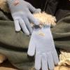 Knitted Lamb Wool Gloves Finger-splitting  Gloves Simple Women Mittens  Female