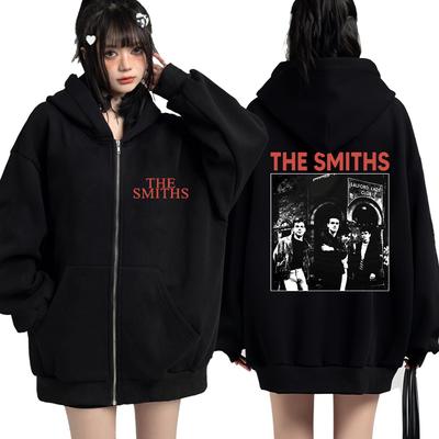 Hanorace cu fermoar cu imprimeu vintage The Smiths Bărbați, femei, The Queen Is Dead, gotic, fleece de iarnă, cu mânecă lungă, paltoane supradimensionate.