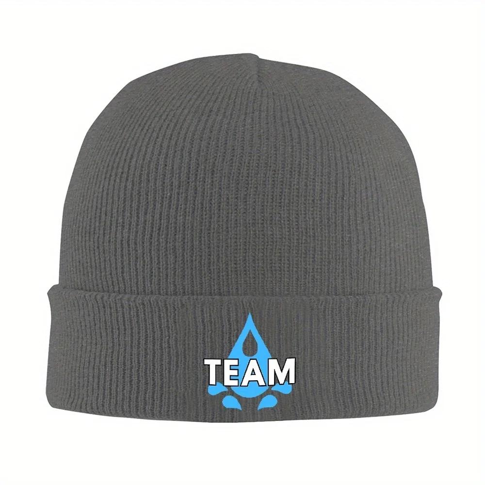 1pc Gengars Beanie Hats Team Blue Knitted Hat Outdoor Elastic Adult Caps Winter Pattern Vintage Bonnet Hats Birthday Present