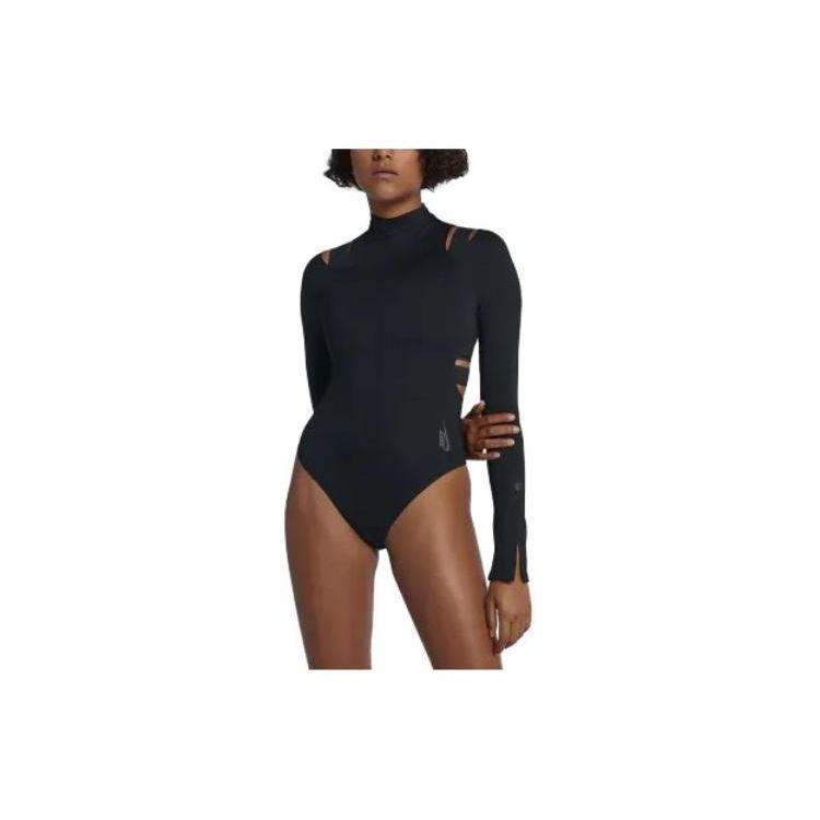 Nike Logo Print Slim Fit Comfortable Breathable Bodysuit Women Bodysuit Black AH7234-010 S