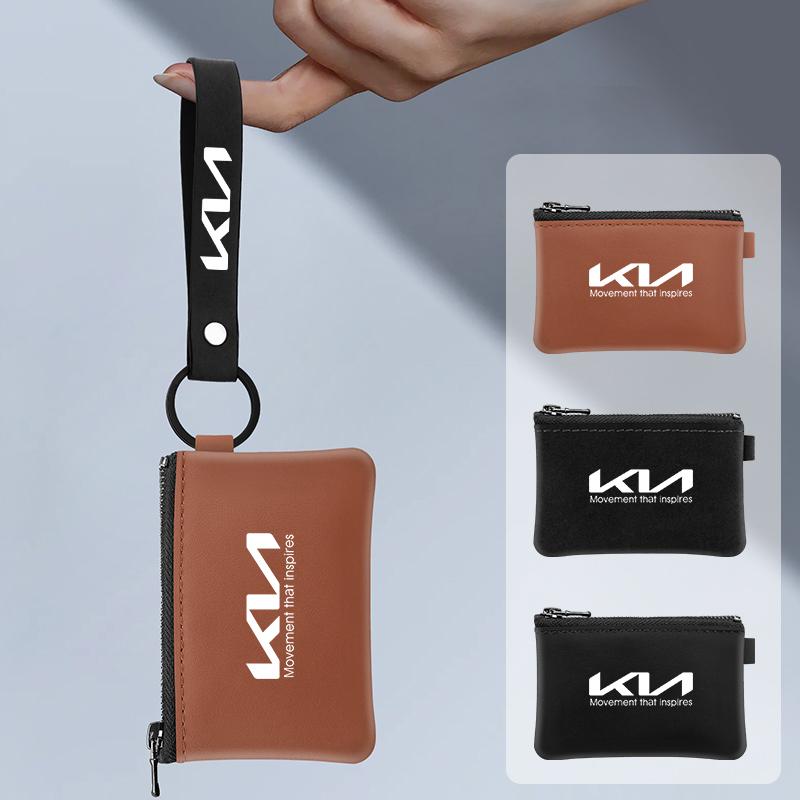 ABCDGC1 Car Accessories For KIA Soul Sorento K2 K5 Picanto Optima Sportage Cerato Leather Car Key Cover Case Wallet Bag Keychain