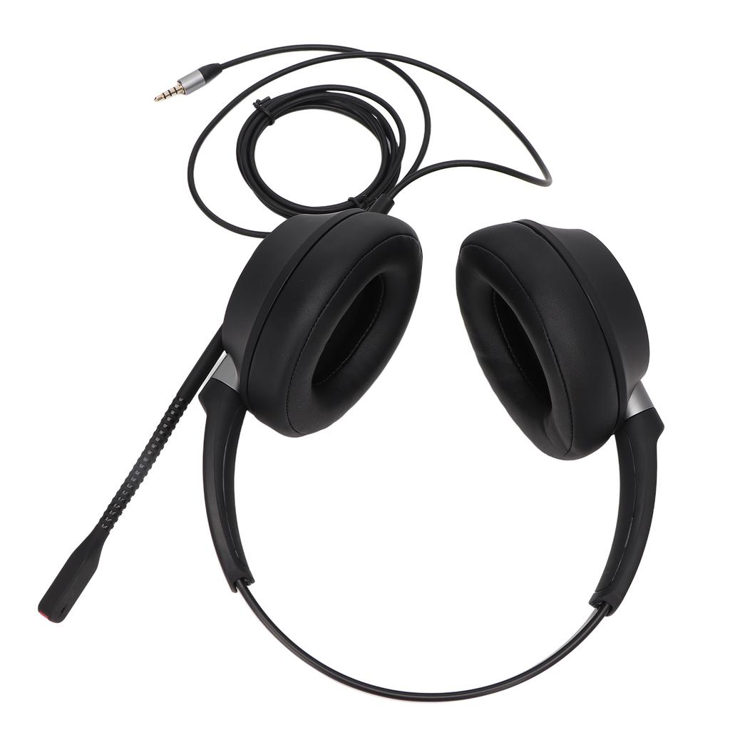 3.5mm Cell Phone Headset with Microphone Noise Cancelling Binaural Customer Service Headphone for