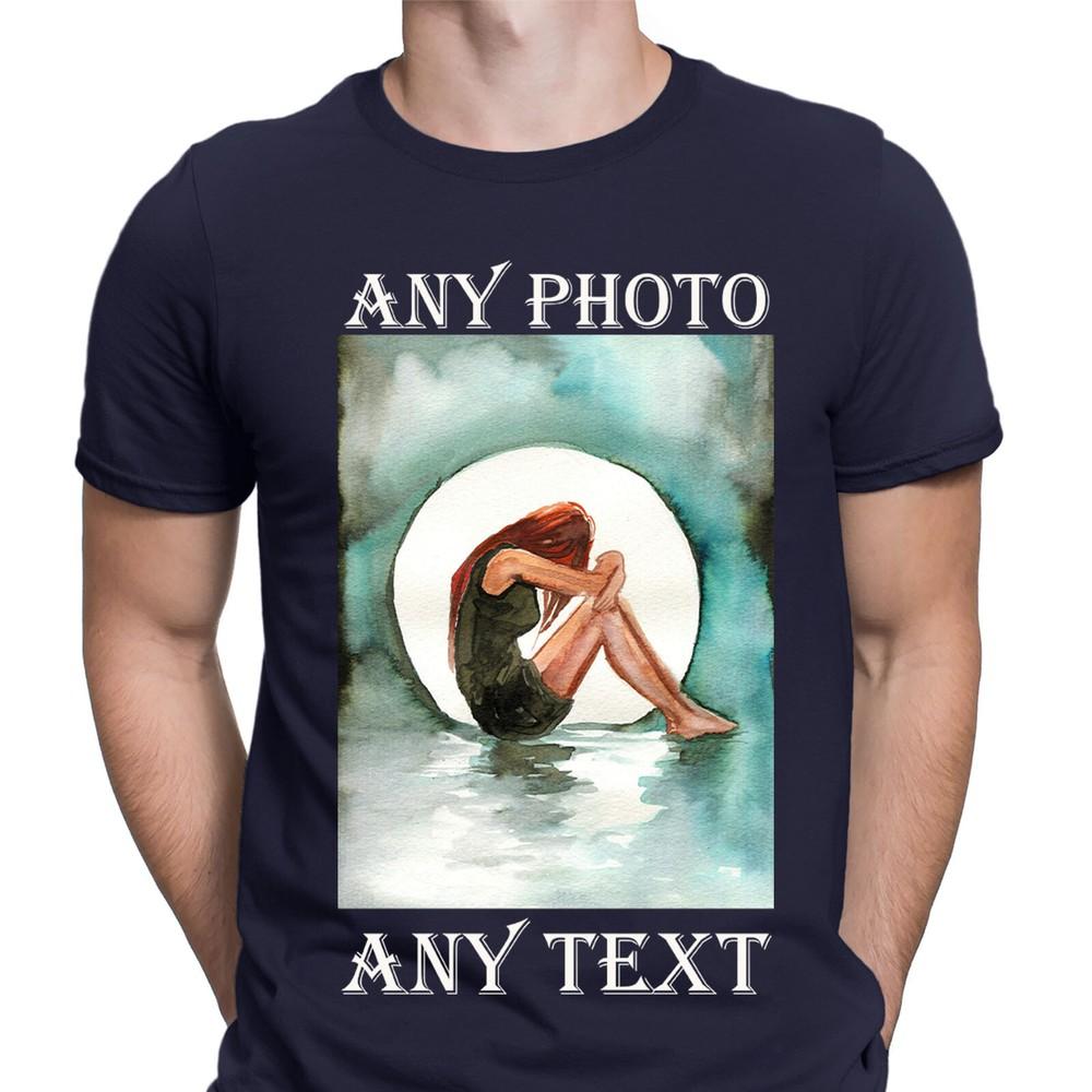 Personalised Any Photo Text Picture Hen Party Stag Mens TShirts 6NE 1T9A5 L