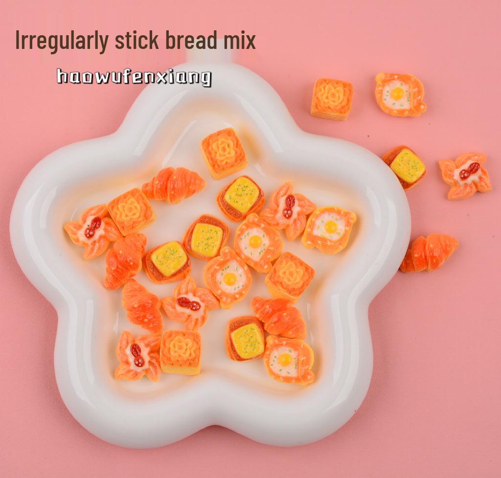 Mini Bear Bread Resin Accessories: Hair Clip, Magnet, Cream Glue, DIY Simulation Food Toy