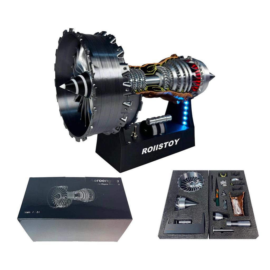 D3 Printing TR-900 Luminous Aircraft Engine Toy - Assembled Rotating Turbine Model