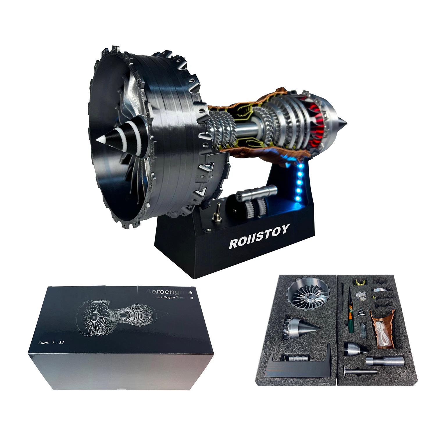 

D3 Printing TR-900 Luminous Aircraft Engine Toy - Assembled Rotating Turbine Model