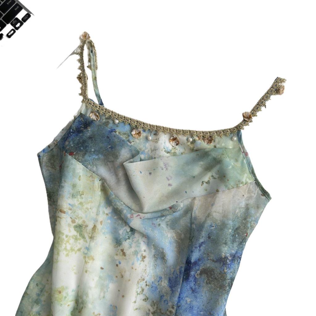 Women's Mint Green Fishtail Camisole Dress - Slim, Sexy Summer Vacation Style