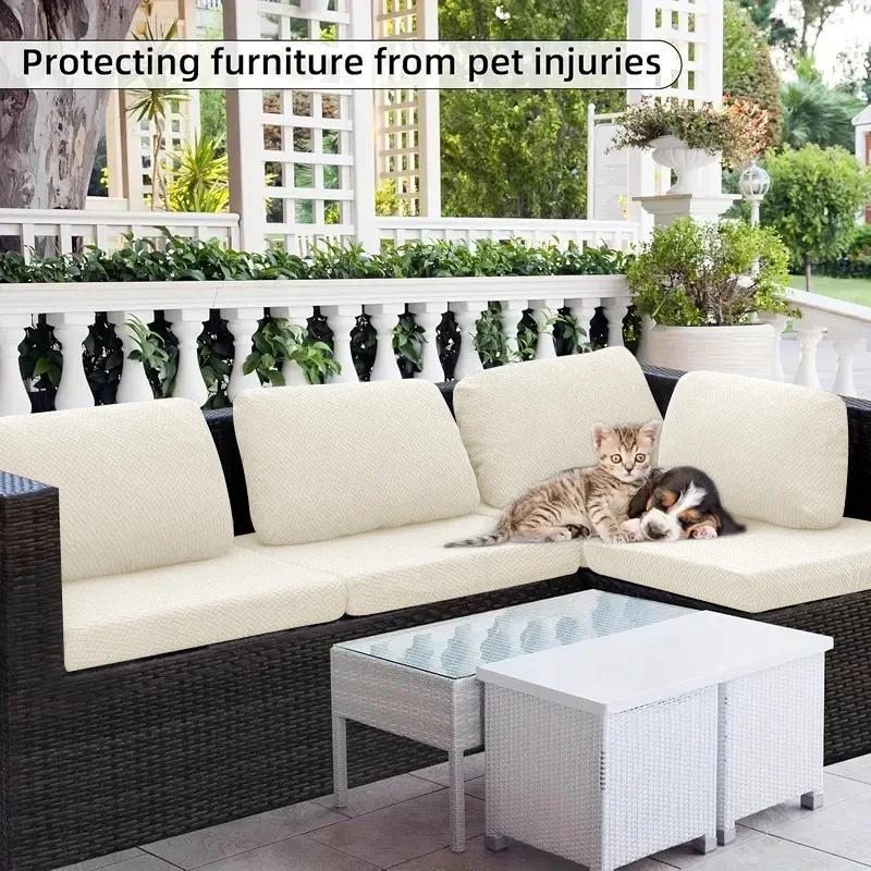 Outdoor Stretch Patio Sofa Cushion Covers Protector Stretch Removable Sofa Slipcover for Bedroom Office Living Room Home