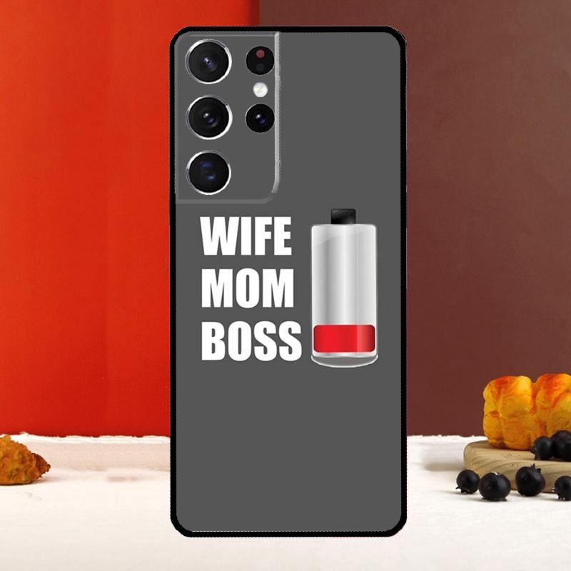 Wife Mom Boss Cover For Samsung Galaxy S25 S24 Ultra S22 S23 Plus S20 S21 FE S9 S10 S25 FE Phone Case