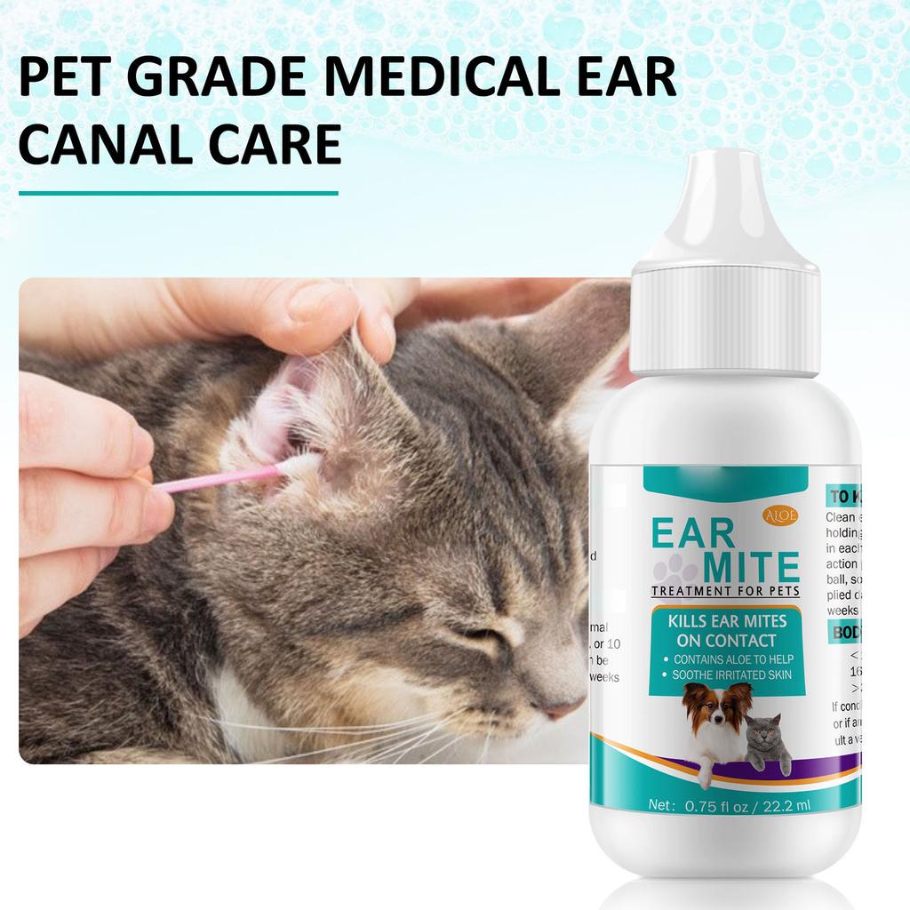 Cats Dog Ear Cleaner for Dogs Cats Itching Relief Pet Ear Cleaner for Irritated Dry Itchy Skin Pet Ear Cleaner
