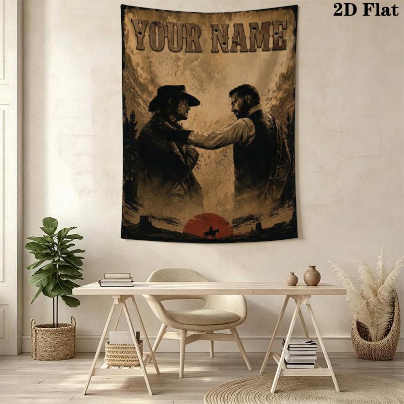 Name Custom RDR2 Game Wall Tapestry Aesthetic Wall Hanging Printed Fabric Blanket Decorative Tapestries for Bedroom Living Room Home Decor