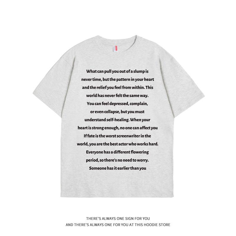 Letter printing casual style short-sleeved t-shirt women's summer new trendy brand loose and versatile inner half-sleeved top