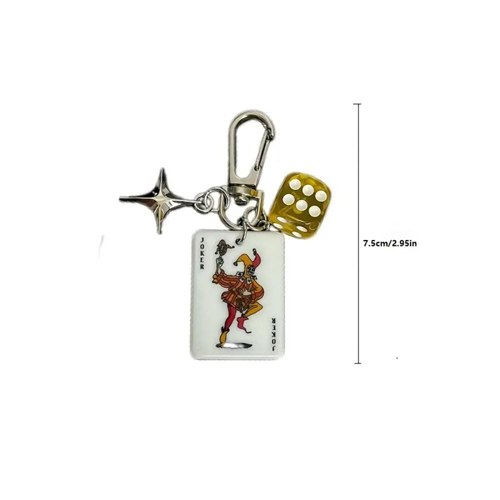 Poker and Dice Keychain Multielement Heart Shape Pendant Key Ring Couple Family Keychain Pendant