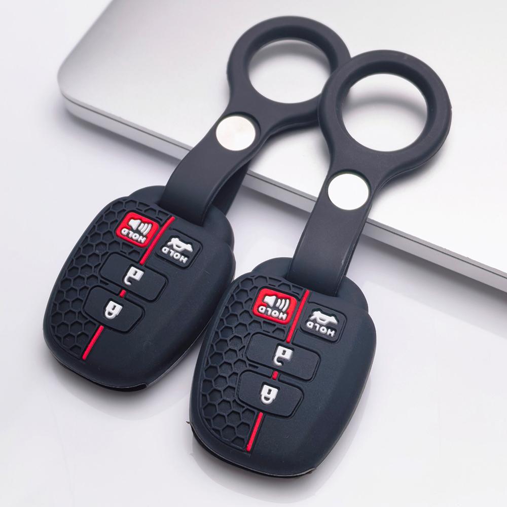 Silicone Key Cover keychain for Toyota Corolla Camry RAV4 Highlander Prado, Fits Toyota Corolla Camry RAV4 Yaris Hilux Highlander Prado Vios Fortuner