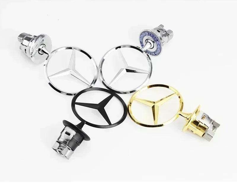 Hub Cap 1pcs 3D Metal Chrome Star Bonnet Hood Logo Emblem Badge For Mercedes Benz AMG class W205 W203 GLC GLK W206 W220 A180 W211