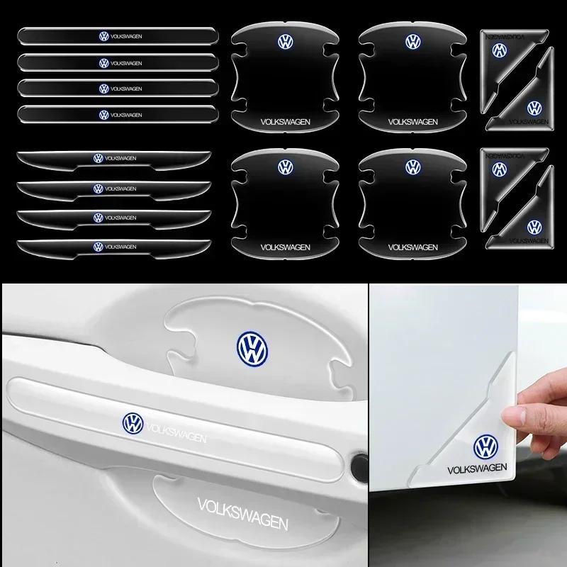 Invisible Car Door Bowl Handle Protective Sticker Anti-collision Clear Strip Stickers for VW Volkswagen Golf Polo Passat Touran zr0