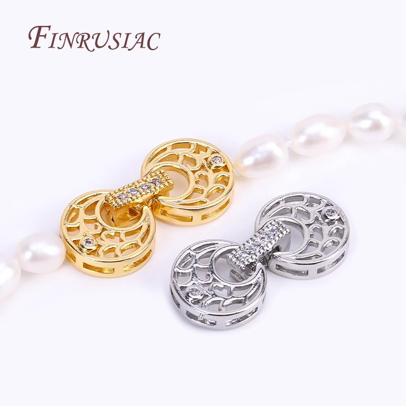 18K Gold Plated Inlaid Zircon Luxury Fastener Connector Clasps,End Beads Fastener Lock Accessories,DIY Jewellery Making Supplies
