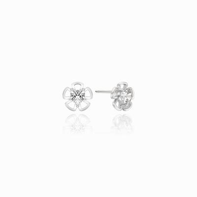 Minigold Silver Daily Camellia Earrings Mem22075