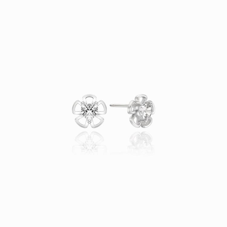 Minigold Silver Daily Camellia Earrings Mem22075