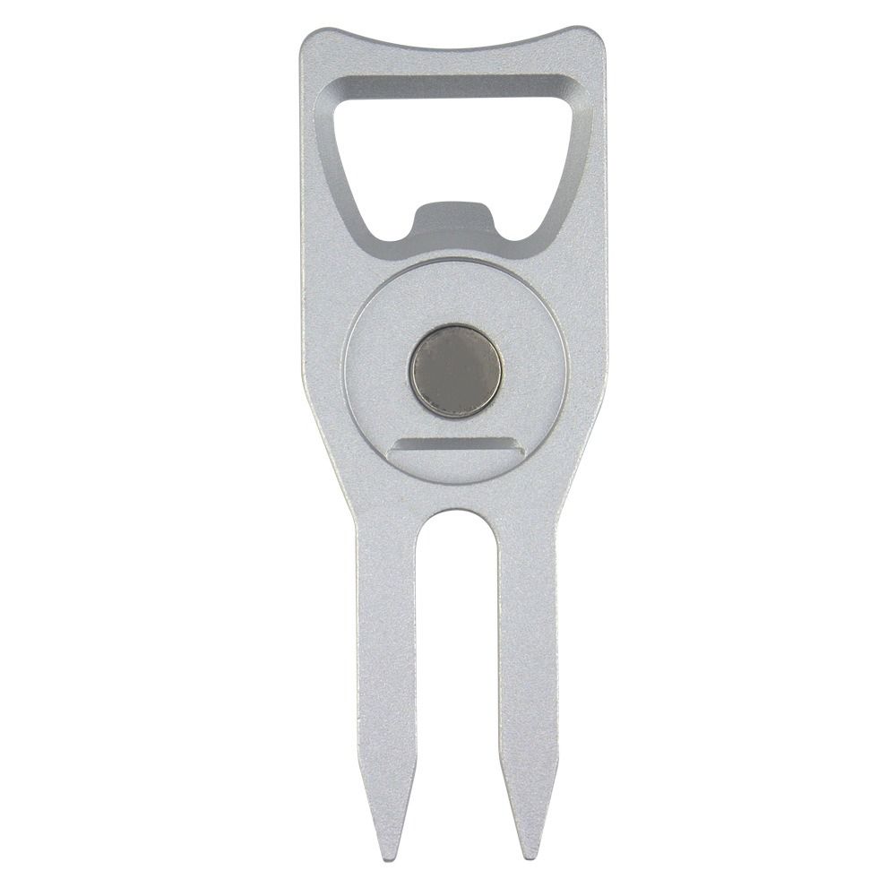 6-in-1 Golf Ball Fork Multi-functional Bottle Opener Golf Fork Marker Aluminum Alloy Detachable Golf Groove Cleaner Hat Clips