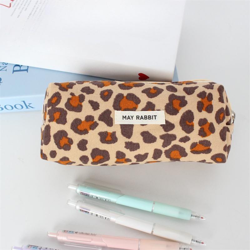 Cute Corduroy Makeup Bags Pencil Case Solid Color Pen Bag Pouch Gift for Girls School Office Stationery Organizer Supplies
