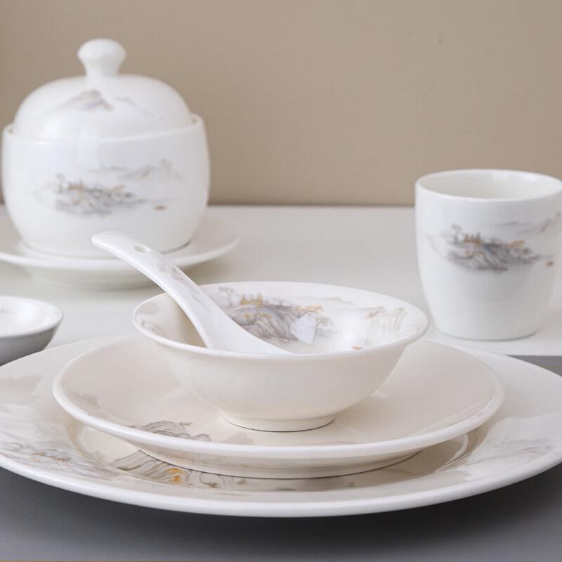 New Chinese Landscape Ceramic Dinnerware Set
