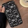 Black Lace Pattern Personalized Mobile Phone Case For IPhone 17 16 15 14 13 12 11 Pro Max Plus Mini Soft Black Cover