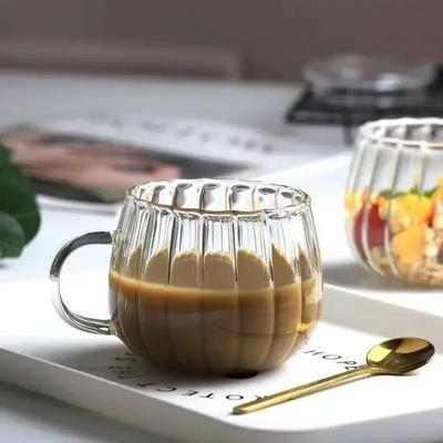 1 adet 400ml Balkabağı Şekilli Cam Bardaklar Uzun Borosilikat Cam Su Bardağı Meyve Suyu Süt Çay Yaz İçecekleri İçin Bardaklar