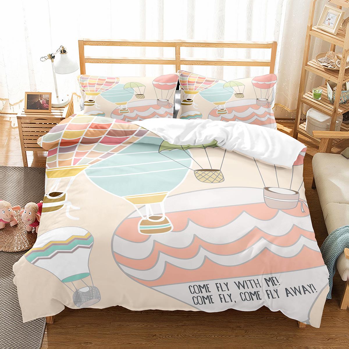 

Comforter Air Balloon Single King Cartoon Animal Bedding Set Cute Sika Deer Elephant Comforter For Kids Teens Comforter (quilt)-EU Single(135*200cm)3pcs