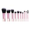 Makeup Brush Set 10 Piece Essential Travel Makeup Kit Face Synthetic Hair Brushes with Transparent Crystal Handle